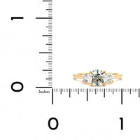 18K Yellow Gold 3 Stone Diamond Engagement Ring