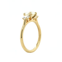 18K Yellow Gold 3 Stone Diamond Engagement Ring