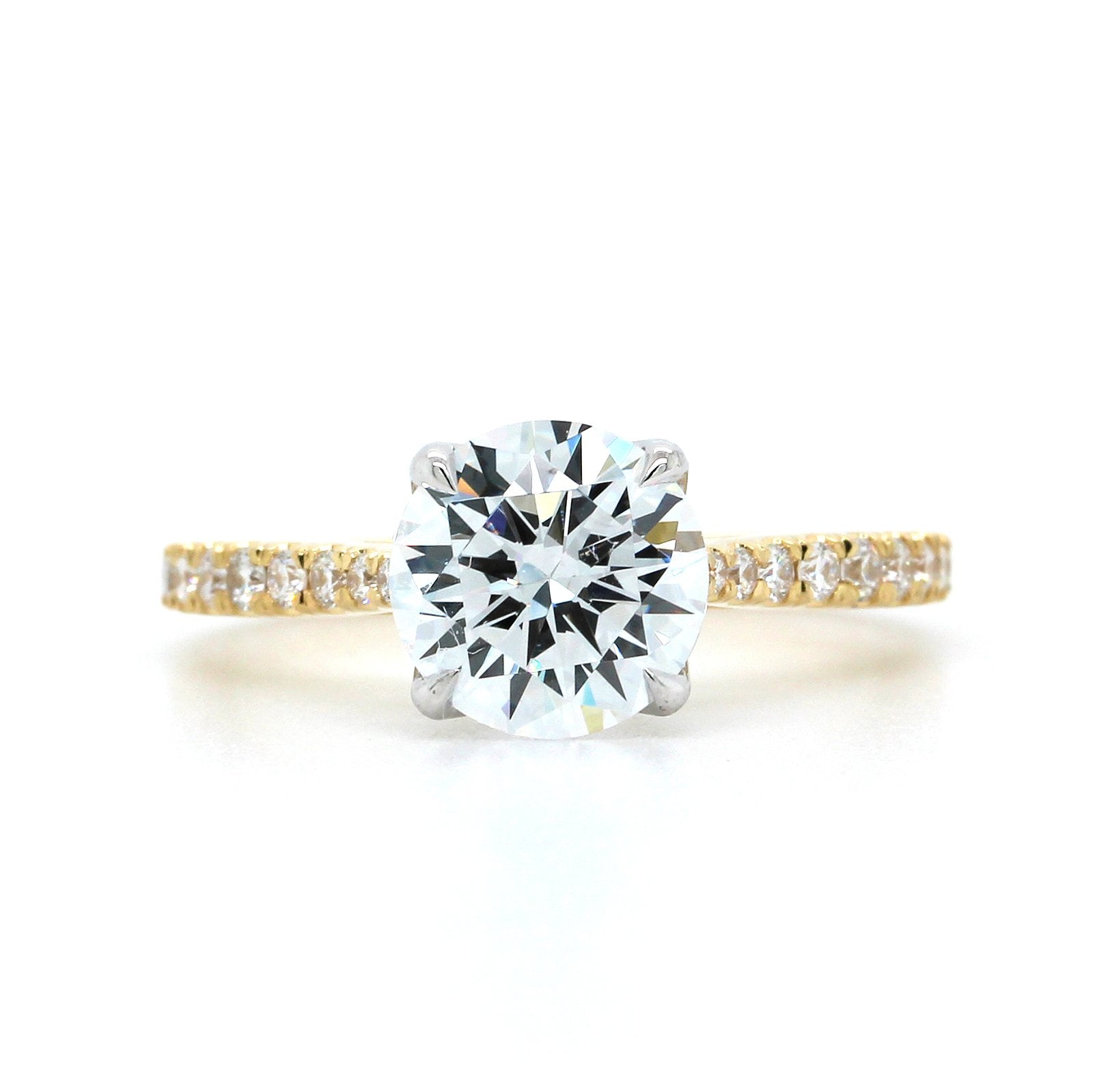 18K Yellow Gold 4 Prong Diamond Gallery Engagement Ring Setting, Gold, Long's Jewelers
