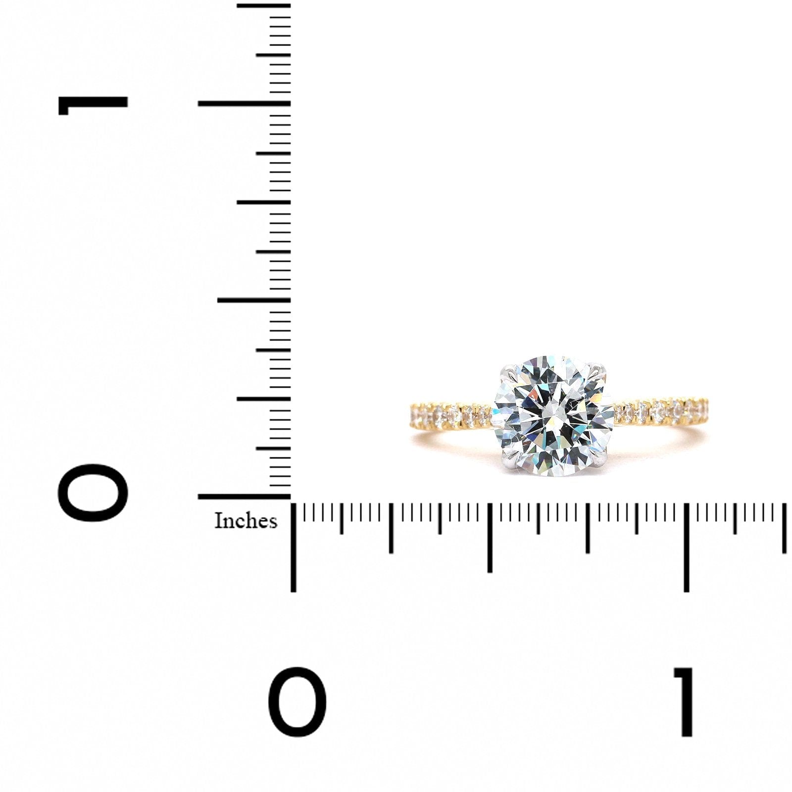 18K Yellow Gold 4 Prong Diamond Gallery Engagement Ring Setting