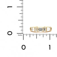 18K Yellow Gold 7 Stone Emerald Diamond Band