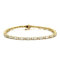 18K Yellow Gold Alternating Size Diamond Bracelet, 18k yellow gold, Long's Jewelers