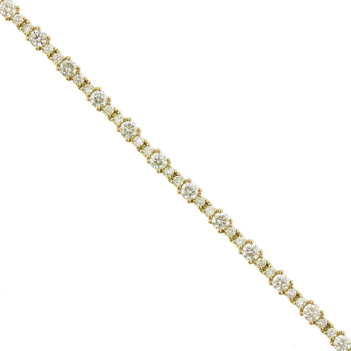 18K Yellow Gold Alternating Size Diamond Bracelet, 18k yellow gold, Long's Jewelers