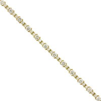18K Yellow Gold Alternating Size Diamond Bracelet, 18k yellow gold, Long's Jewelers