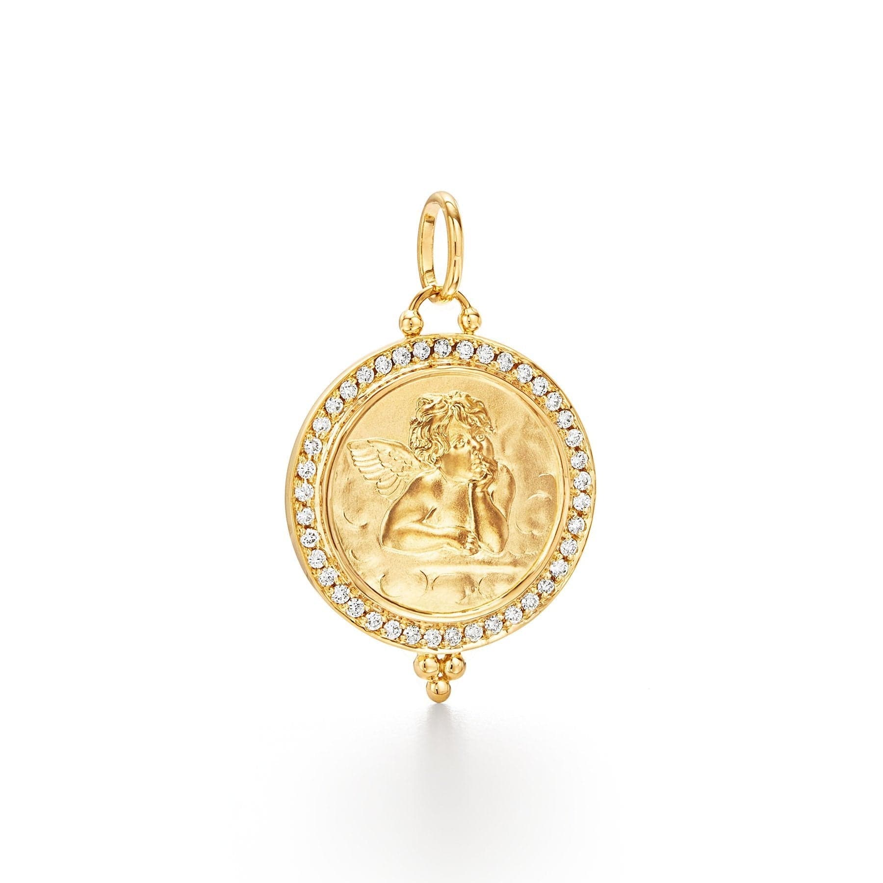 18K Yellow Gold Angel Diamond Pendant, yellow gold, Long's Jewelers