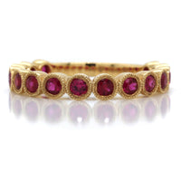 18K Yellow Gold Ruby Bezel Set Band, Yellow Gold, Long's Jewelers
