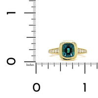 18K Yellow Gold Blue Tourmaline Diamond Ring, 18k yellow gold, Long's Jewelers
