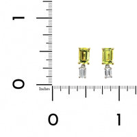 18K Yellow Gold Canary Tourmaline and Emerald Diamond Drop Earrings