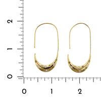 18K Yellow Gold Crescent Moon Diamond Hoop Earrings, 18k yellow gold, Long's Jewelers