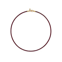 18K Yellow Gold Crimson Leather Cord Necklace, yellow gold, Long's Jewelers