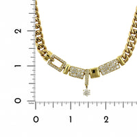 18K Yellow Gold Cuban Chain Diamond Necklace, Yellow Gold, Long's Jewelers