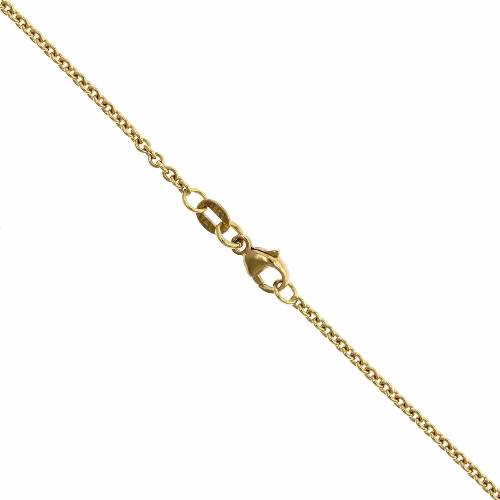 18K Yellow Gold Cushion Ruby Diamond Halo Necklace, 18K Yellow Gold, Long's Jewelers