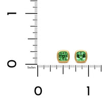 18K Yellow Gold Cushion Tsavorite Stud Earrings, 18k yellow gold, Longs's Jewelers
