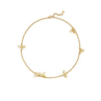 18K Yellow Gold Diamond Bee Station Necklace, Yellow Gold, Long's Jewelers