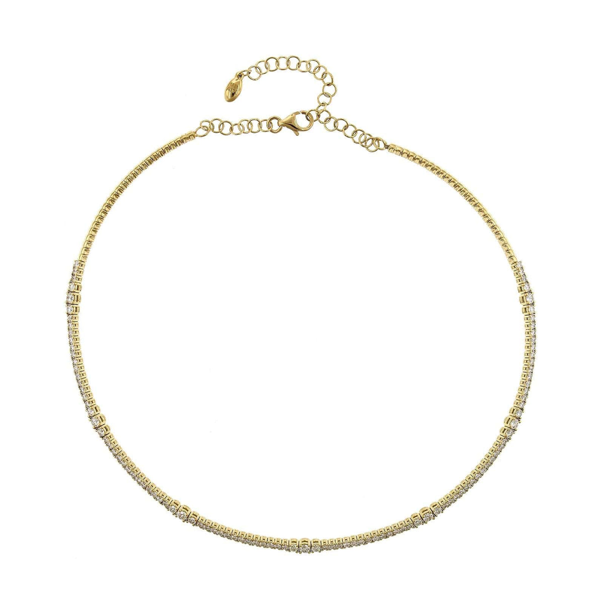 18K Yellow Gold Diamond Choker Necklace, 18k yellow gold, Long's Jewelers