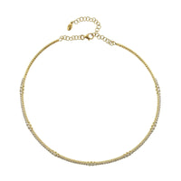 18K Yellow Gold Diamond Choker Necklace, 18k yellow gold, Long's Jewelers