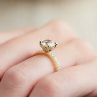18K Yellow Gold Diamond Engagement Ring Setting
