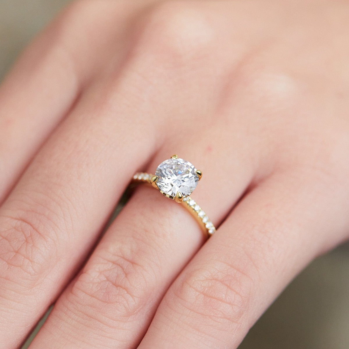 18K Yellow Gold Diamond Engagement Ring Setting, Gold, Long's Jewelers