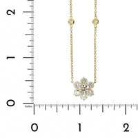 18K Yellow Gold Diamond Flower on Diamond by The Yard Necklace