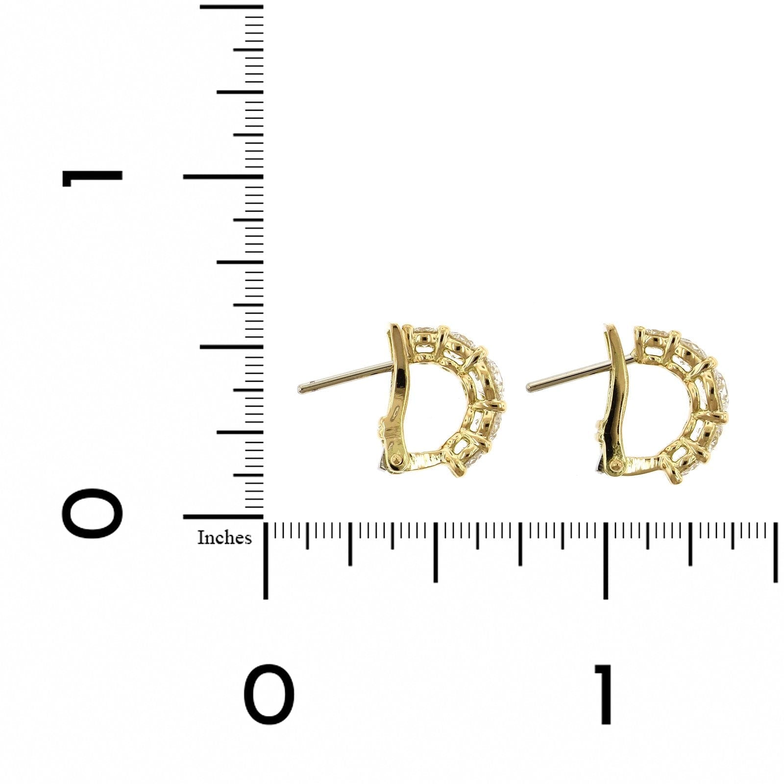 18K Yellow Gold Diamond Huggie Earrings, 18k yellow gold, Long's Jewelers