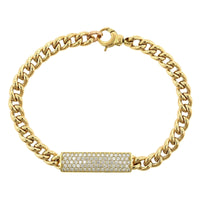 18K Yellow Gold Diamond ID Bracelet, 18k yellow gold, Long's Jewelers