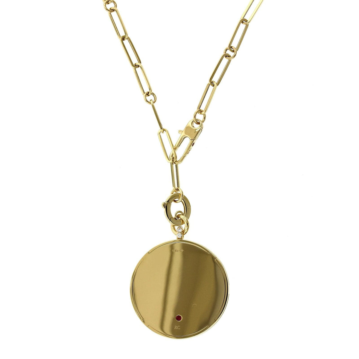 18K Yellow Gold Diamond Lapis Necklace, Gold, Long's Jewelers