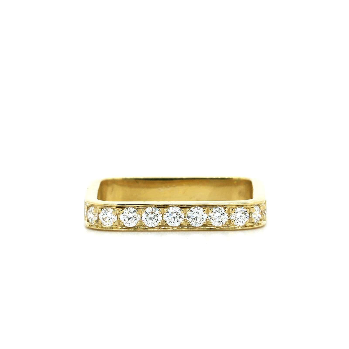 18K Yellow Gold Diamond Square Ring, Yellow Gold, Long's Jewelers