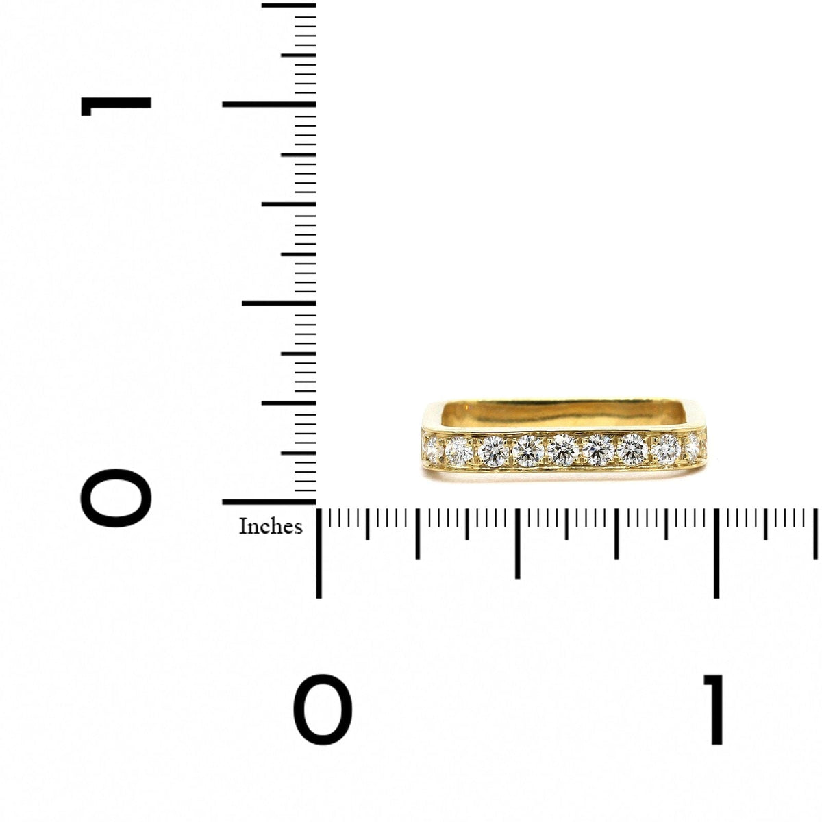 18K Yellow Gold Diamond Square Ring, Yellow Gold, Long's Jewelers