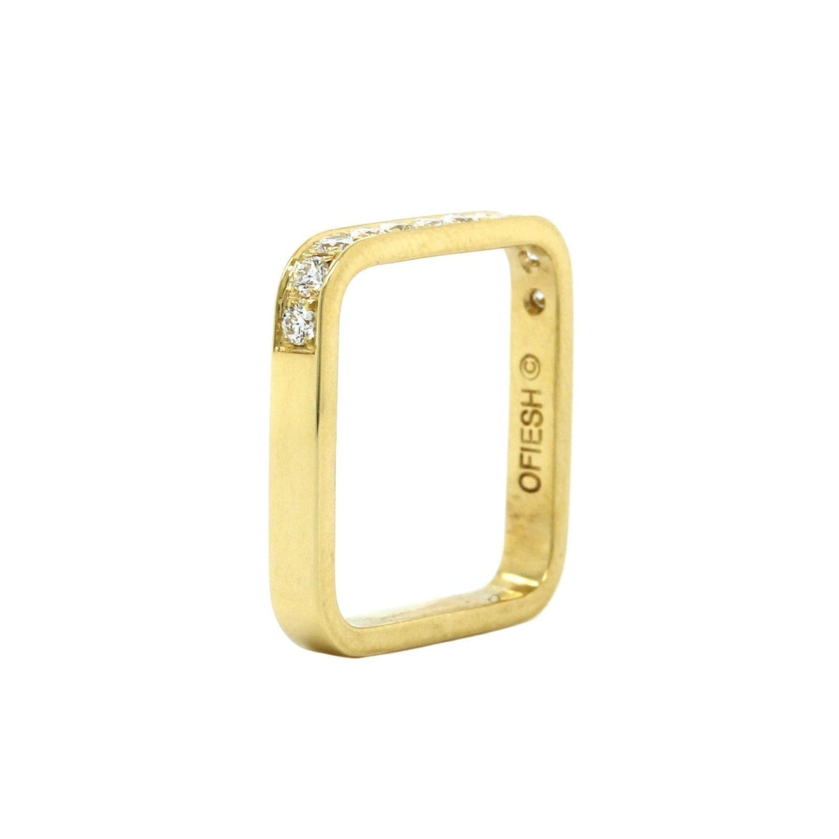 18K Yellow Gold Diamond Square Ring, Yellow Gold, Long's Jewelers