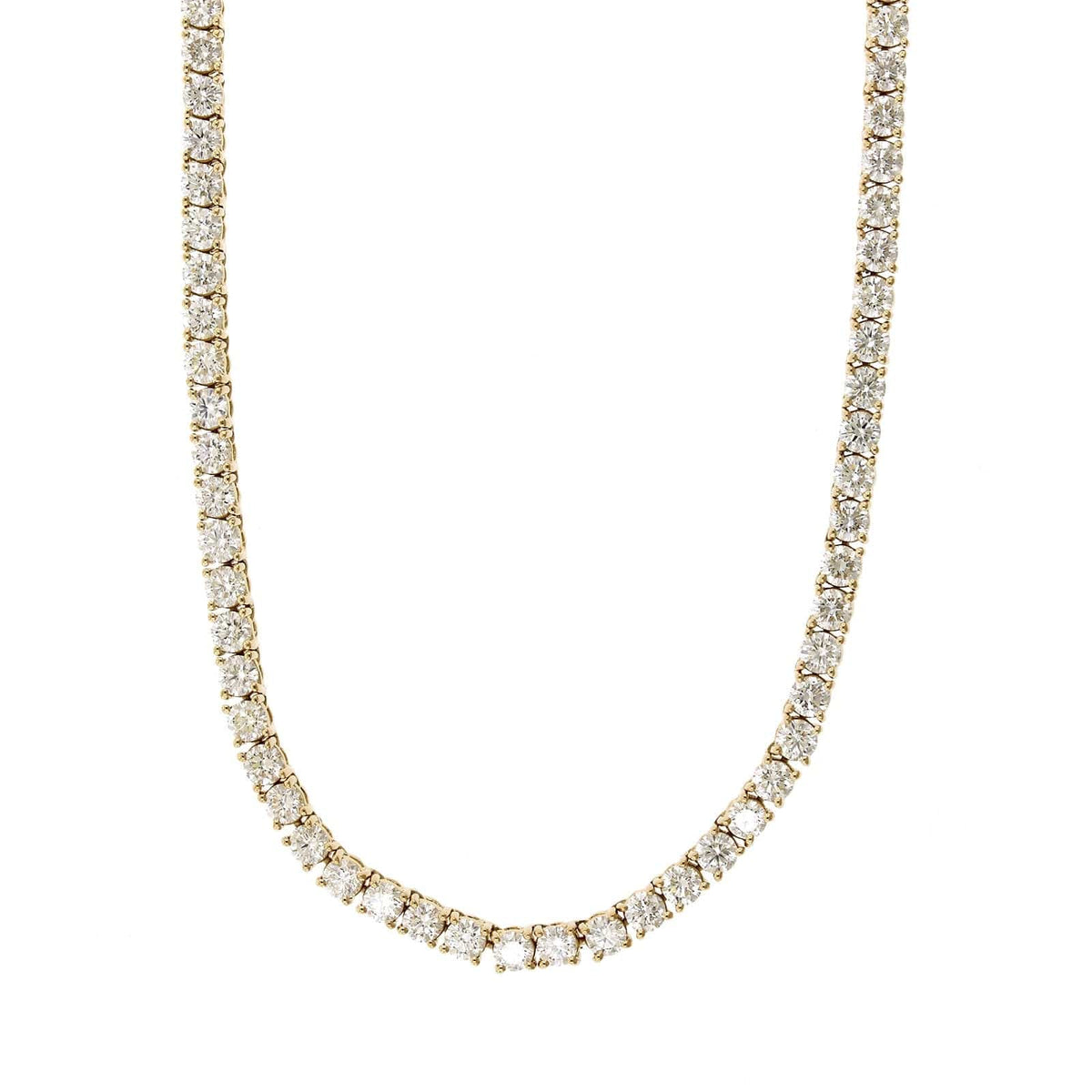 18K Yellow Gold Diamond Tennis Necklace – Long's Jewelers