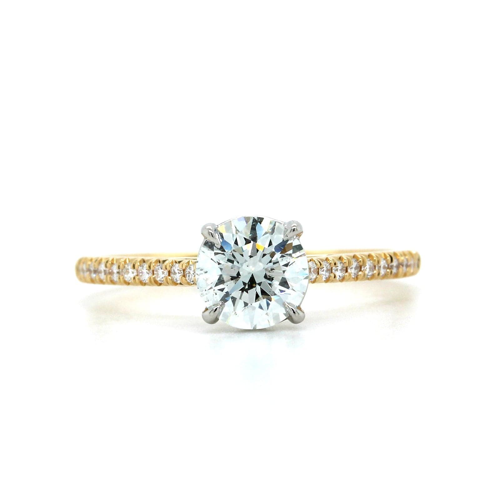 18K Yellow Gold Diamond with Diamond Sides Engagement Ring, 18K Yellow Gold, Long's Jewelers