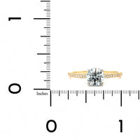 18K Yellow Gold Diamond with Diamond Sides Engagement Ring