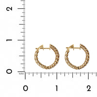 Etho Maria 18K Yellow Gold Double Row Brown Diamond Hoop Earrings