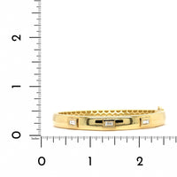 18K Yellow Gold Emerald Cut Diamond Bangle Bracelet, Yellow Gold, Long's Jewelers