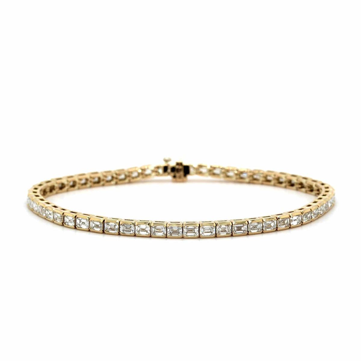 18K Yellow Gold Emerald Cut Tennis Bracelet, 18k yellow gold, Long's Jewelers