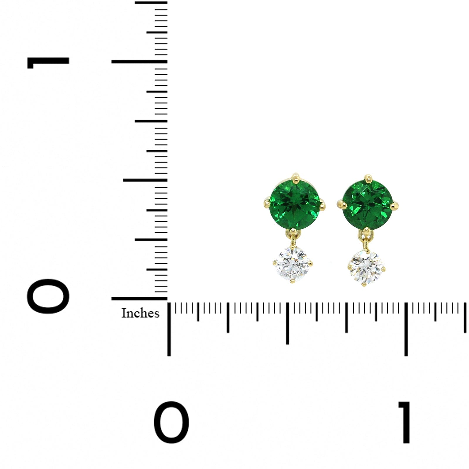 18K Yellow Gold Emerald and Diamond Drop Earrings, 18k yellow gold, Long's Jewelers