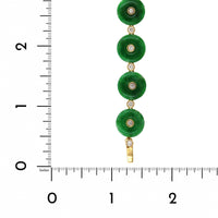 18K Yellow Gold Round Jade Medallion and Diamond Station Bracelet