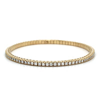 18K Yellow Gold Flexible Diamond Bangle Bracelet, 18k yellow gold, Long's Jewelers
