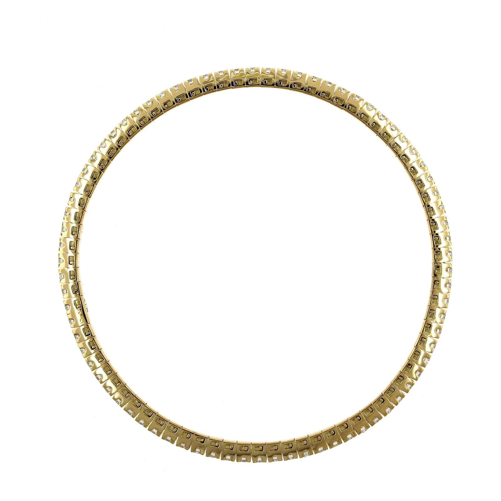 18K Yellow Gold Flexible Diamond Bangle Bracelet, 18k yellow gold, Long's Jewelers