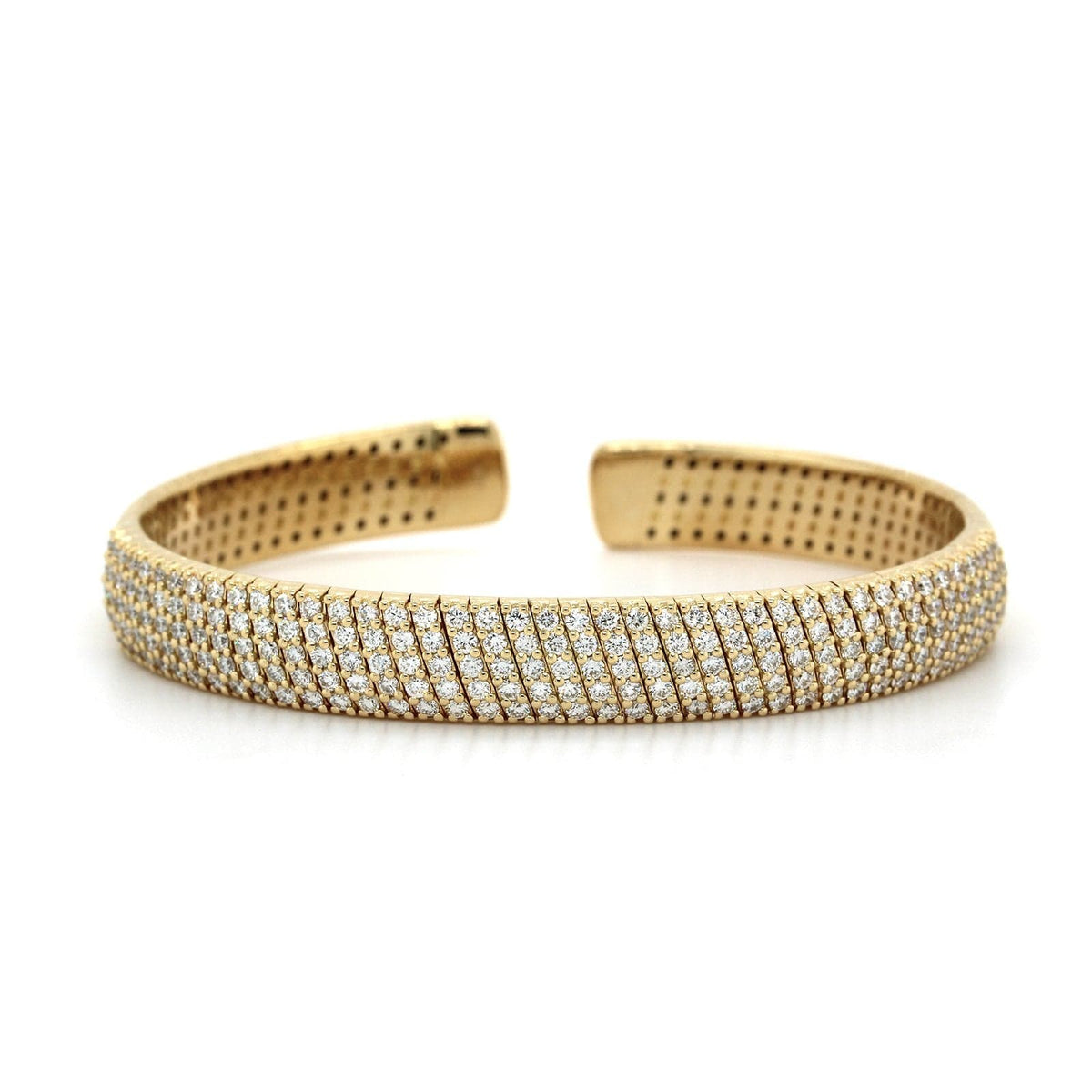 18K Yellow Gold Flexible Diamond Cuff Bracelet, 18k yellow gold, Long's Jewelers