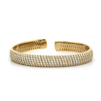 18K Yellow Gold Flexible Diamond Cuff Bracelet, 18k yellow gold, Long's Jewelers