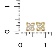 18K Yellow Gold Four Point Flower Diamond Stud Earrings, 18k yellow gold, Long's Jewelers