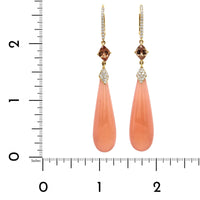 18K Yellow Gold Garnet Orange Sapphire Drop Earrings, 18k yellow gold, Long's Jewelers