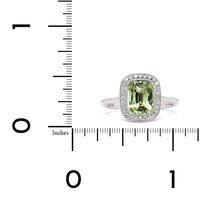 18K Yellow Gold Green Sapphire Diamond Halo Ring, 18k yellow gold, Long's Jewelers