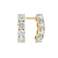 18K Yellow Gold Half Huggie Diamond Earrings, 18k yellow gold, Long's Jewelers