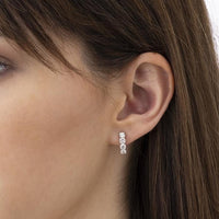 18K Yellow Gold Half Huggie Diamond Earrings, 18k yellow gold, Long's Jewelers