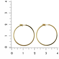 18K Yellow Gold Inside Outside Bead Set Diamond Hoop Earrings, Yellow Gold, Long's Jewelers