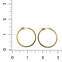 18K Yellow Gold Inside Outside Bead Set Diamond Hoop Earrings, Yellow Gold, Long's Jewelers