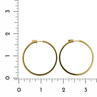 18K Yellow Gold Inside Outside Bead Set Diamond Hoop Earrings, Yellow Gold, Long's Jewelers