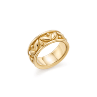 18K Yellow Gold Leaf Wide Ring, Yellow Gold, Long's Jewelers